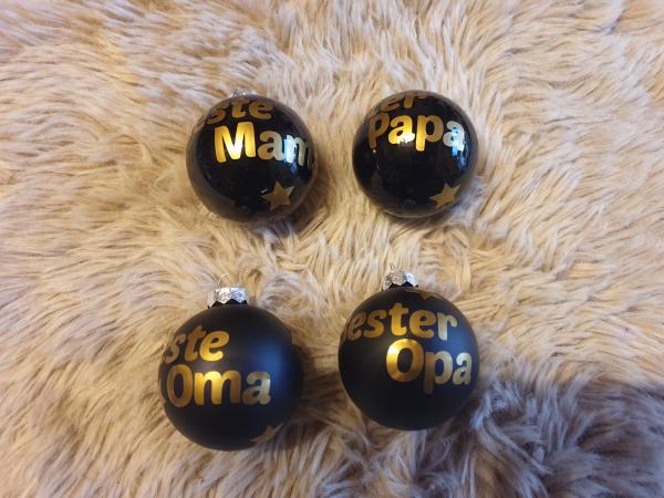 Weihnachtskugel Beste Mama / Bester Papa / Beste Oma / Bester Opa - schwarz